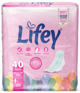Lifey Regular Thin Pads Economy Pack  (40Pads)